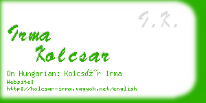 irma kolcsar business card